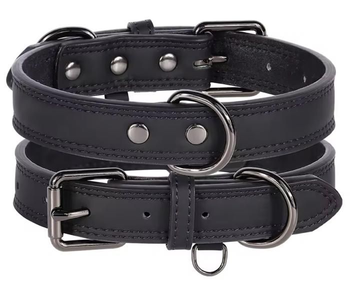 Comparer les prix de RLBSL - 1 collier cuir véritable petit chien haute qualité réglable Souple Résistant - Taille S ( 26-34 cm ) Noir