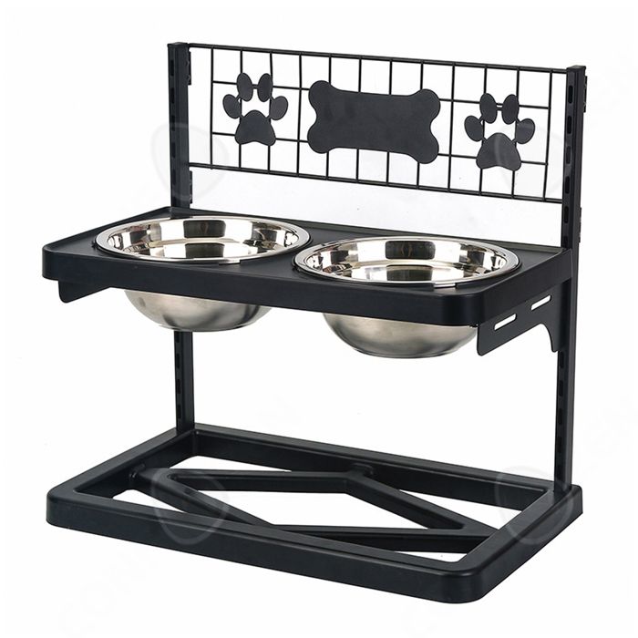 Comparer les prix de C Gamelle chien surelevee 2 pcs 11,5-39 cm plage de hauteur réglable bol pour animaux de compagnie gamelle pour animaux inoxydable