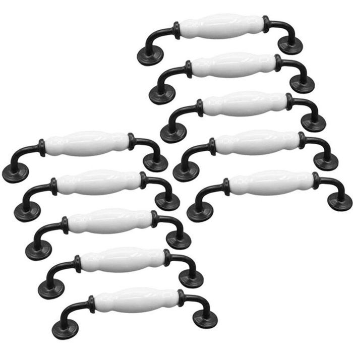 Poignée de meuble - LARGEIGHT - Modèle Moderne - Tube en acier - Lot de 10 - Couleurs multiples