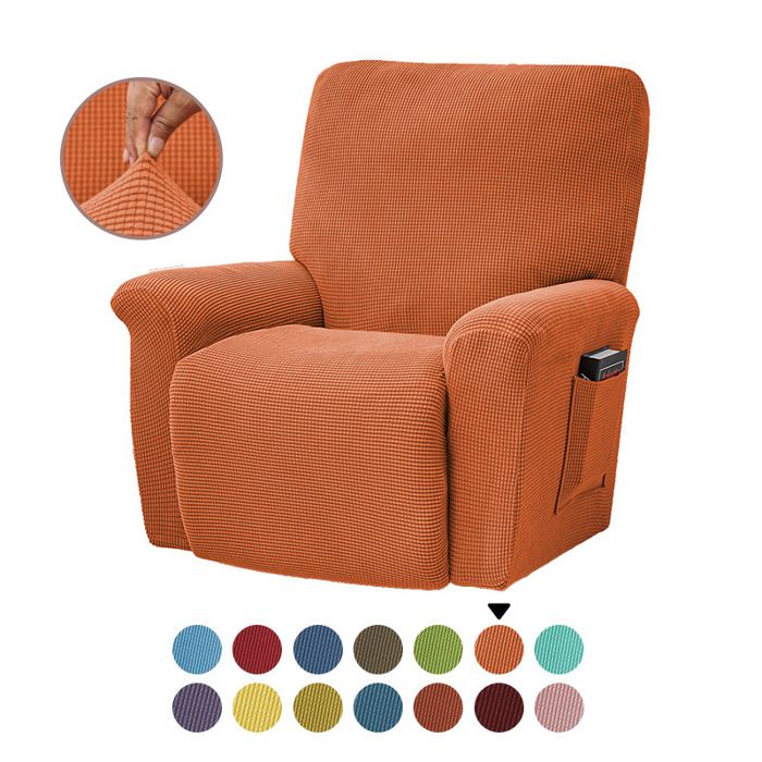 Housses de Fauteuils Relax 1 Places Jacquard à carreaux Extensible Housse pour Canapé Relax couleur orange