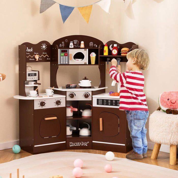 Cuisine Enfant En Bois Avec Lumières Et Sons - Jeu D'imitation Réaliste Pour Fille Et Garçon Dès 3 Ans - 5