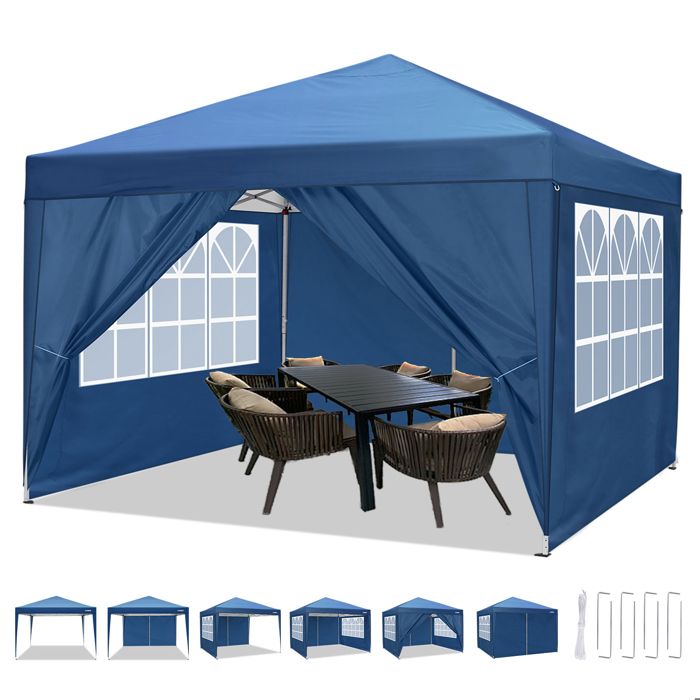 Tonnelle Jardin Bontec 3x3m Pliante - Imperméable Avec Sacs De Sable Inclus