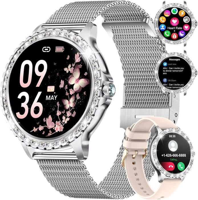 Montre Connectée Femme Bluetooth Appel Téléphonique 100+ Sport Montre Femme Connectée Pour Android Ios 132 Hd Fréquence