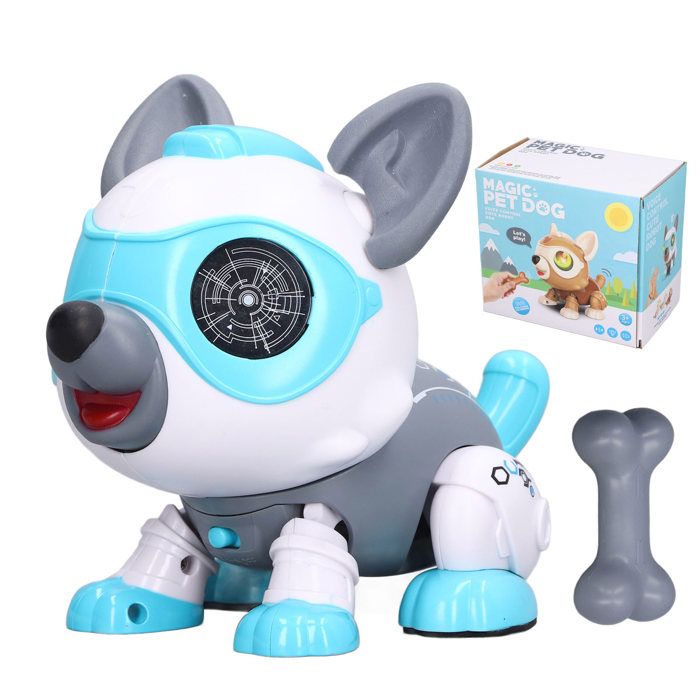Meilleurs prix pour Chiens robots de compagnie télécommandés avec capteur tactile et jouet détachable pour chiots commande vocale pour enfants bleu