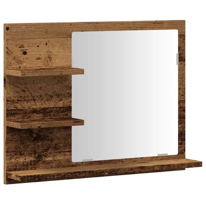 CLARENCE® Armoire de salle de bain à miroir - Armoire Murale - vieux bois bois dingénierie LL0288