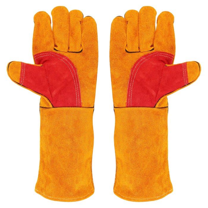 Gants De Soudage En Cuir Épais Résistants Au Feu Et à La Chaleur – Kevlar, Multifonctions BBQ, Forge, Jardinage