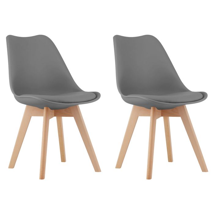 Chaise Komodee DOZZA - 2 Pieces - GRIS - Coussin en simili cuir 43 x 49 x 82 cm Chaise Komodee DOZZA - 2 Pieces - GRIS - Coussin en simili cuir 43 x 49 x 82 cm