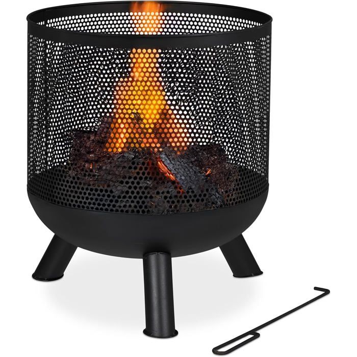 Tisonnier Brasero Acier Massif Extra Long 86,4 Cm - Design Amovible, Idéal Feux De Camp, Foyer, Poêle à Bois