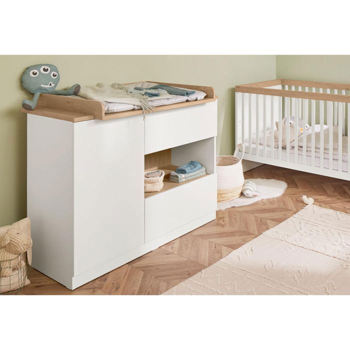 Meuble à langer Linje large - PINOLINO - Beige - Bois Meuble à langer Linje large - PINOLINO - Beige - Bois