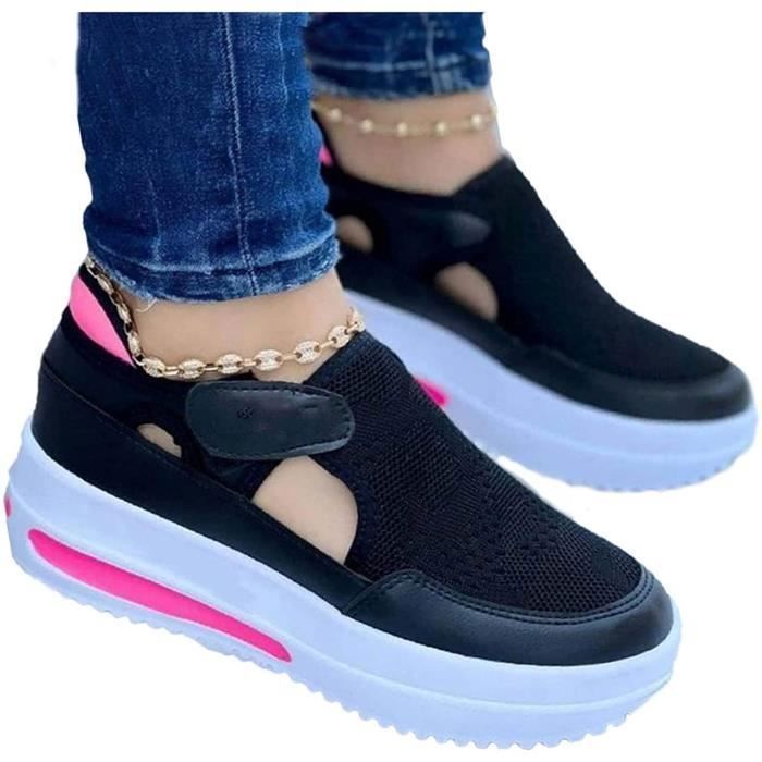 Chaussures de sport pour femme - Confortables et respirantes - Noir - Taille EU 39 Noir