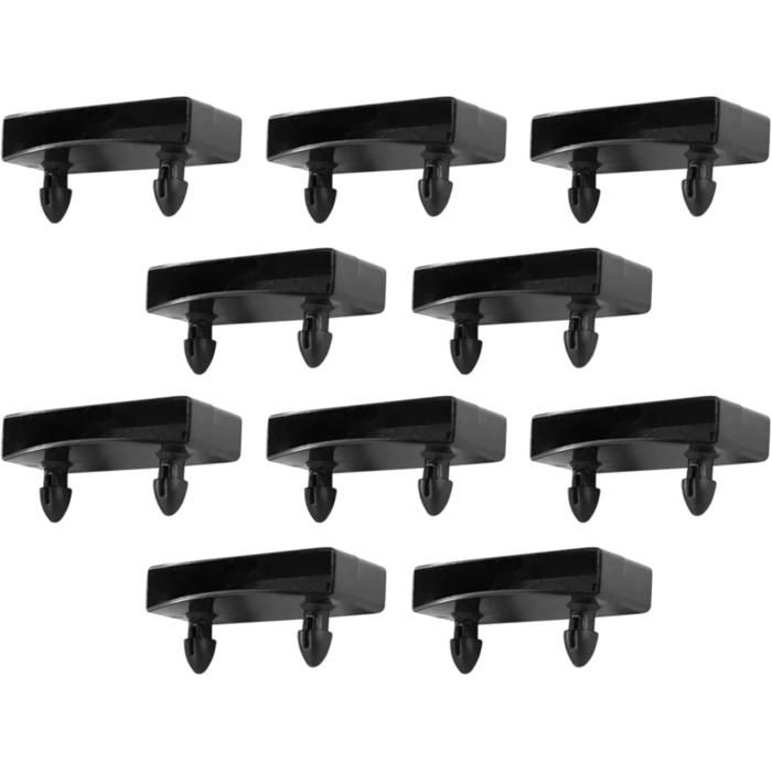 10x Embout Support Latte Simple 74x14mm à Clipser Plastique Noir Sommier Cadre