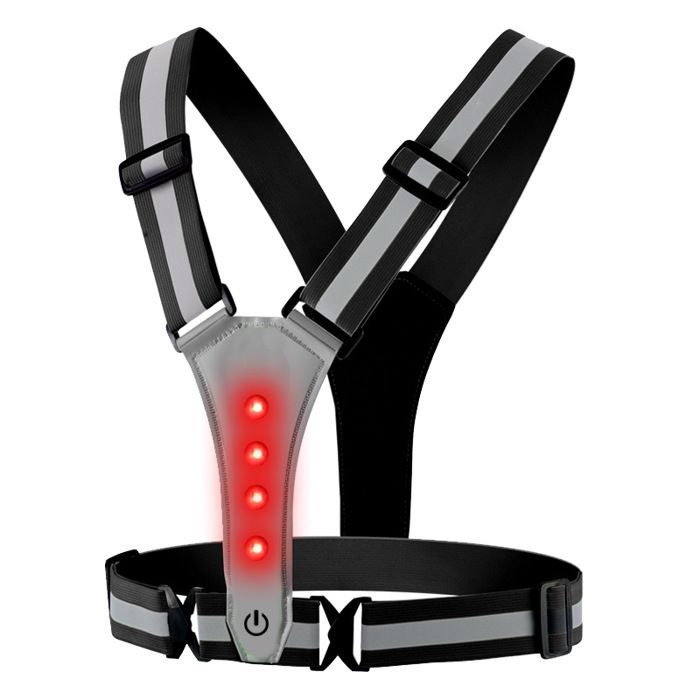 Gilet De Sécurité LED Réfléchissant - Running, Vélo, Jogging - Rechargeable USB - 3 Modes Lumineux - Visibilité 360° - Léger Et Confortable