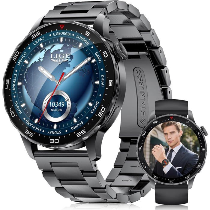 Montre Connectée LIGE SML21-E 1.43 AMOLED Bluetooth 750mAh Étanche 123 Modes Sportifs Montre Connectée LIGE SML21-E 1.43 AMOLED Bluetooth 750mAh Étanche 123 Modes Sportifs