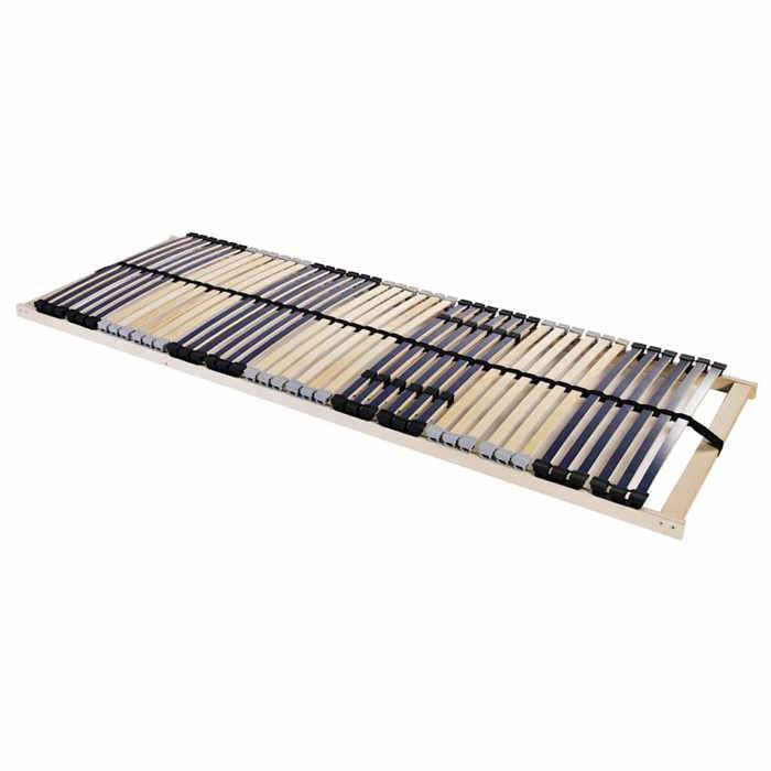 Sommier à lattes en bois de hêtre - UU - 140x190 cm - Marron - Bois de hêtre massif - 39 lattes - 7 zones