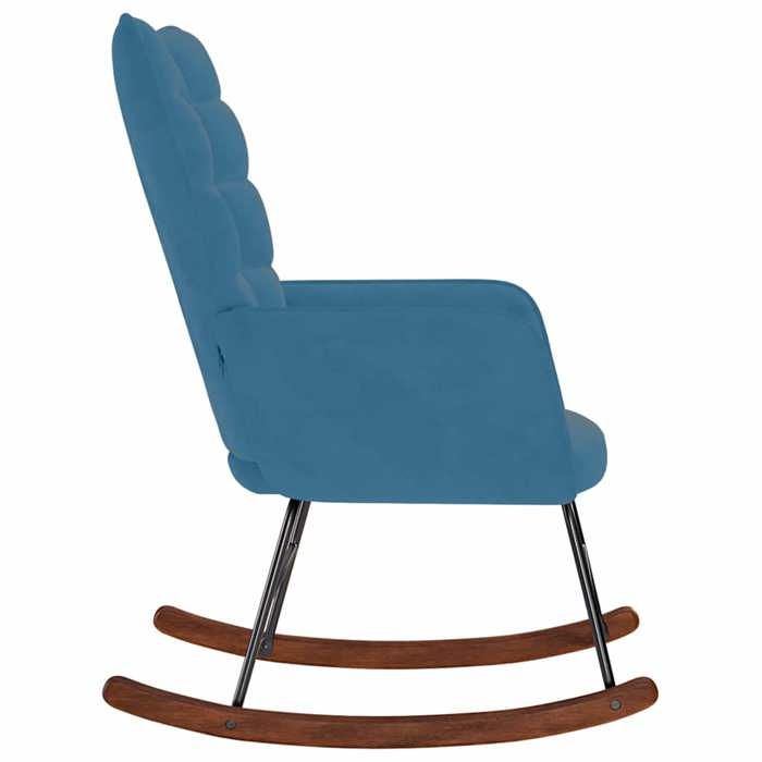TOP 2026 Fauteuil berçante - 1 PLACE - MODERNE - Bleu Velours - 61x78x98 cm FF429
