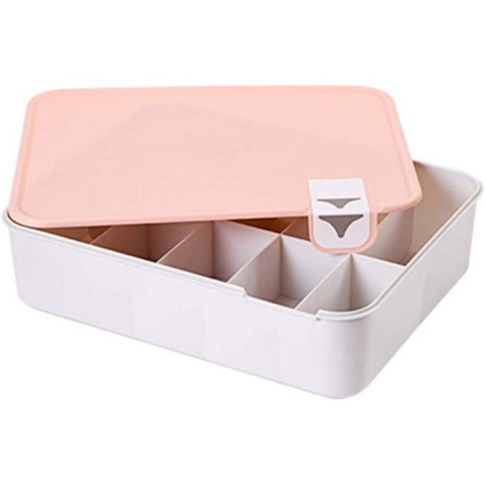 (Rose) Rangement en plastique pour chaussures sous-vêtements chaussettes housse détagère empilable housse de boîte de rangeme