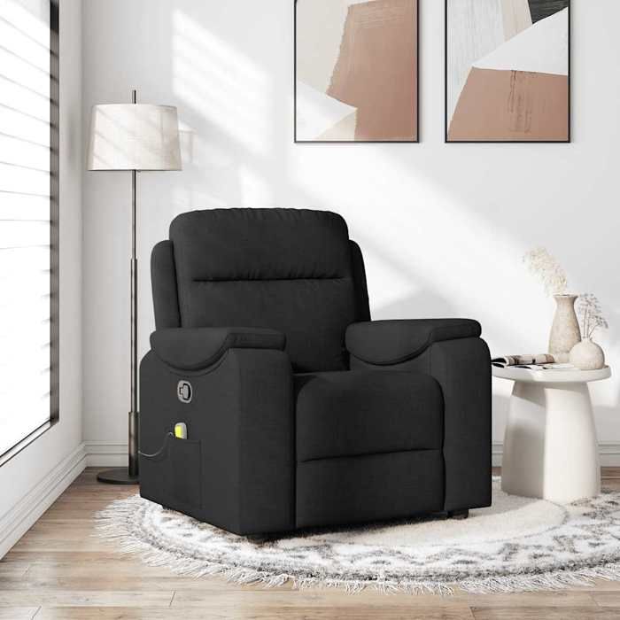 NEW 2026 Fauteuil Massant inclinable - Chaise simple - Multifonctionnel - Noir Tissu 96x99x102 cm L3708