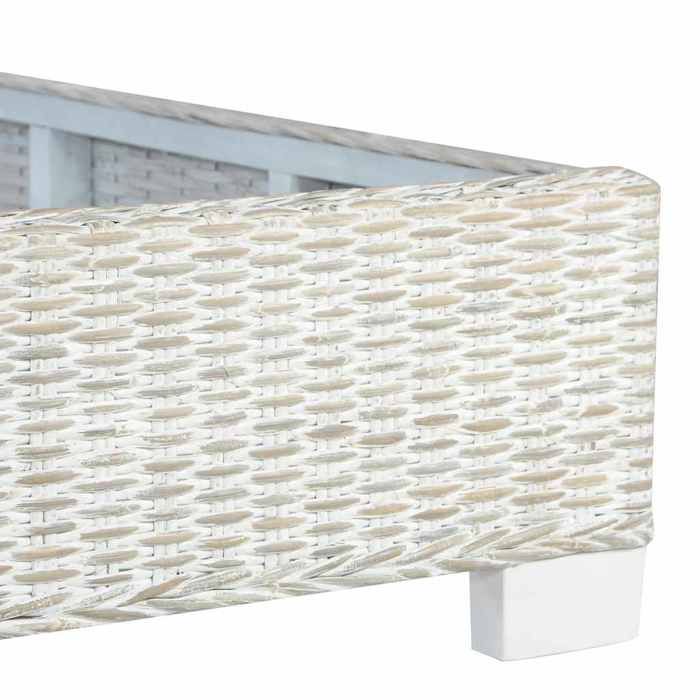 (Sale Christmas) Lit 2 places - 140x200 cm - Cadre de lit - sans matelas - Gris Rotin naturel 140x200 cm BB37