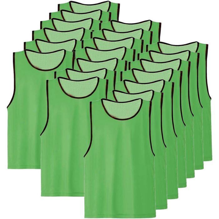 Lot de 20 Chasuble ajourée simple de taille XXlarge gilet dentrainement couleur VERT FLUO Lot de 20 Chasuble ajourée simple de taille XXlarge gilet dentrainement couleur VERT FLUO