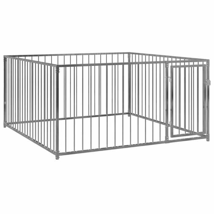 Chenil dextérieur - Maison Exclusive - 200 x 200 x 100 cm - Acier robuste - Porte verrouillable