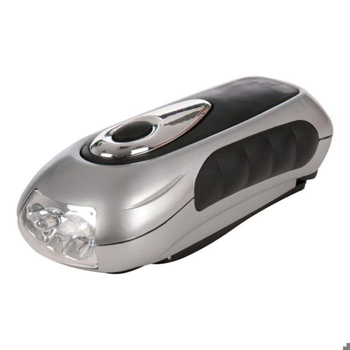 Lampe de poche à manivelle - Nosheir - 3 LED - 2 modes déclairage - Manivelle rétractable