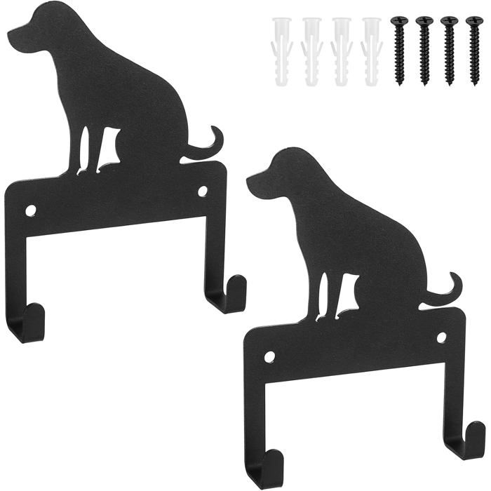 2 Pcs Porte-Clés Mural Noir avec 2 Crochets Auto-Adhésif ou à Percer pour Rangement des Clés dans Couloir Entrée Cuisine (Motif