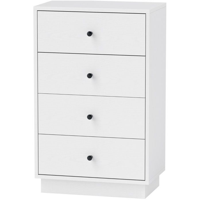 Commode 4 tiroirs - meuble de rangement blanc moderne - 47 x 29 x 75 cm