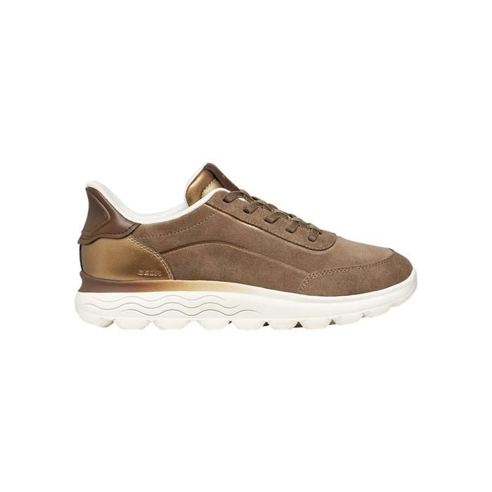 Baskets en cuir femme Geox Spherica Plus - taupe