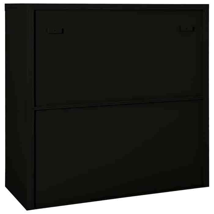 Noir Cabinet rangement Armoire à portes coulissantes Noir 90x40x90 cm Acier N4510 Noir Cabinet rangement Armoire à portes coulissantes Noir 90x40x90 cm Acier N4510