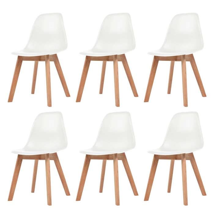 SALE 2026 Chaise de cuisine Blanc - Chaises à manger lot de 6 Blanc Plastique 9647870541849