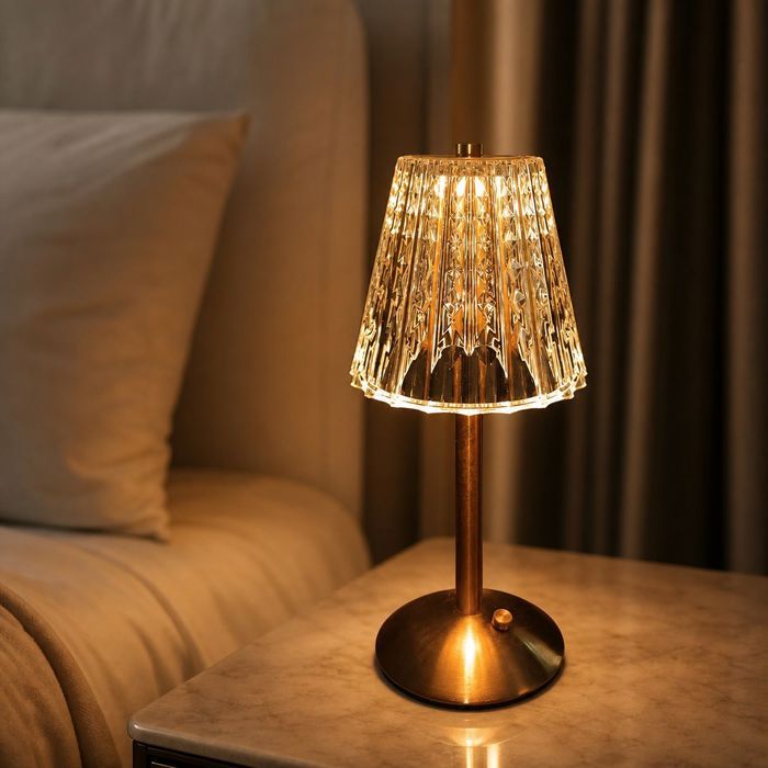 Lampe de table sans fil rechargeable usb-c – tactile dimmable 3 températures – pour chambre et lecture – 30 x 15 cm