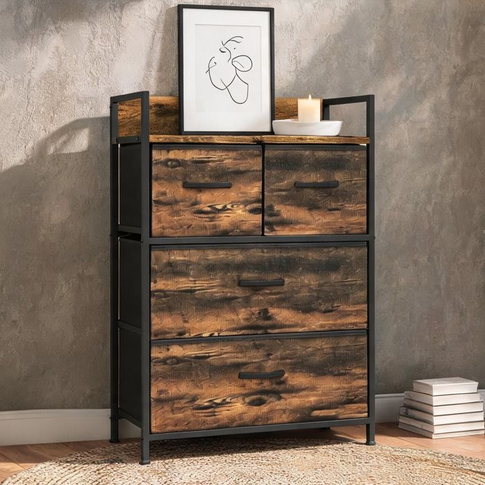 Colonne De Salle De Bain Armoire De Salle De Bain en Tissu non tissé Brun - Brun Rustique Tissu non tissé 60 x 29 x 85 cm