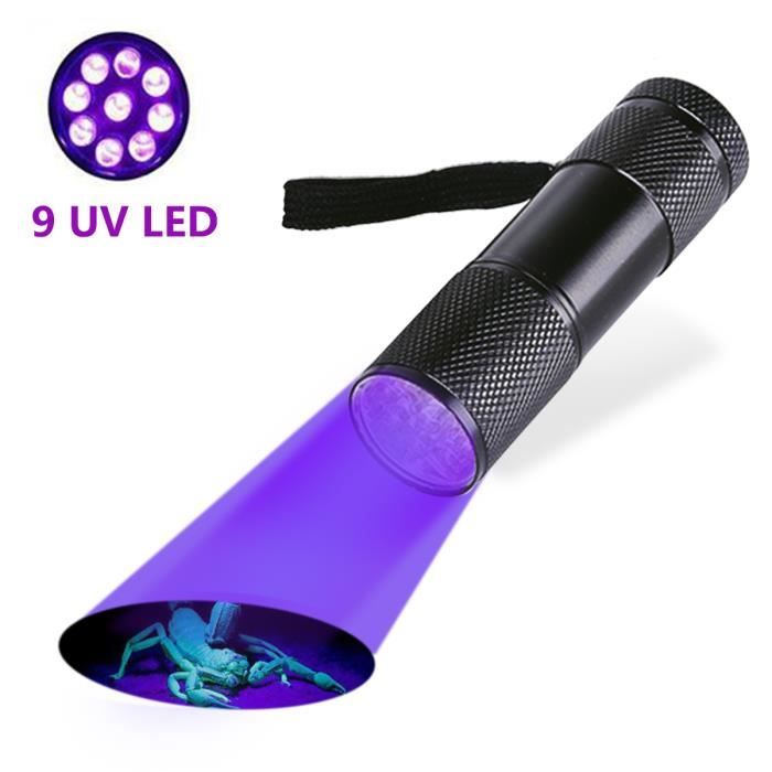 Lampe De Poche UV Zoomable Pour La Chasse Aux Scorpions Avec Batterie 3 7v 1200mah Chargeur Et Pochette 5195