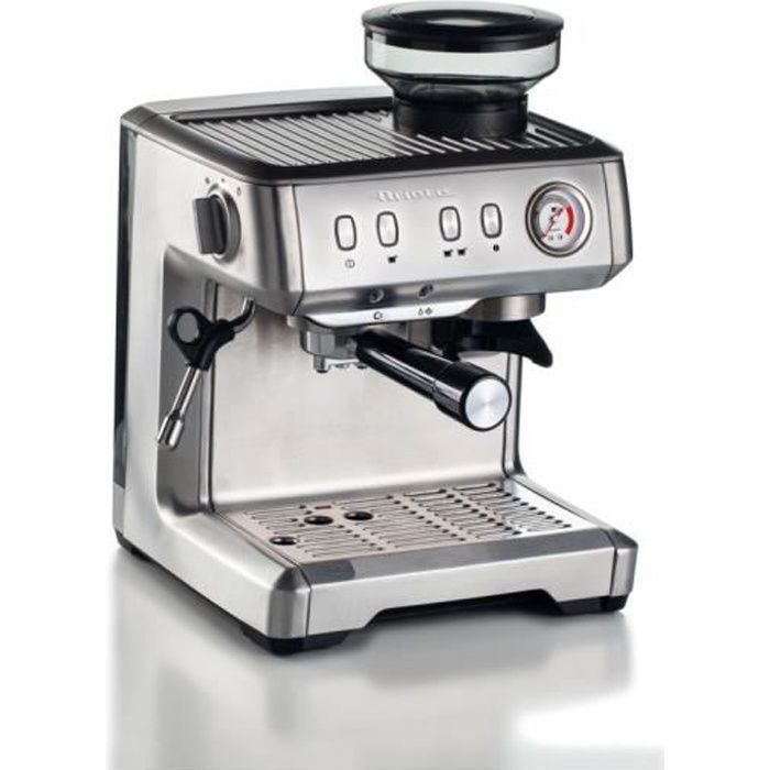 Machine à café expresso avec broyeur Ariete - modèle 1313 - Gris - 15 bar - Espresso - Café moulu
