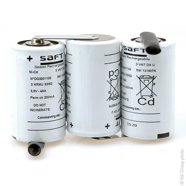 Batterie eclairage secours 3 VNT DH U COTE/COTE 3.6V 4Ah
