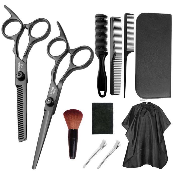 Frcolor Ciseaux De Coiffure Professionnels Outils De Coupe De Cheveux Set 9pcs Cdiscount Au Quotidien