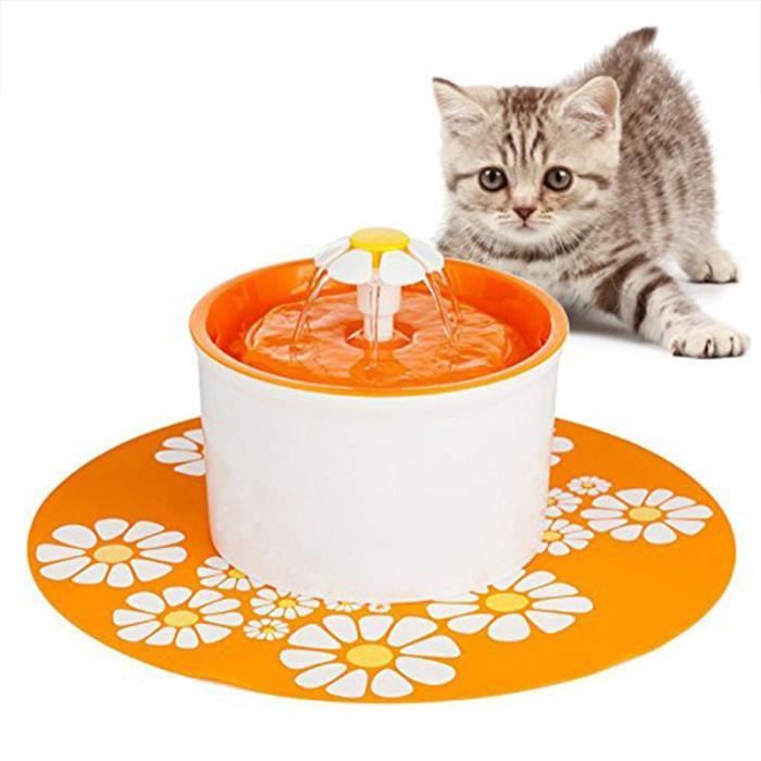 16l Fontaine à Eau Fontaine De Chat Boire à Fleur électrique Animaux Vert Pet Water Fountain Drinking Bowl Orange