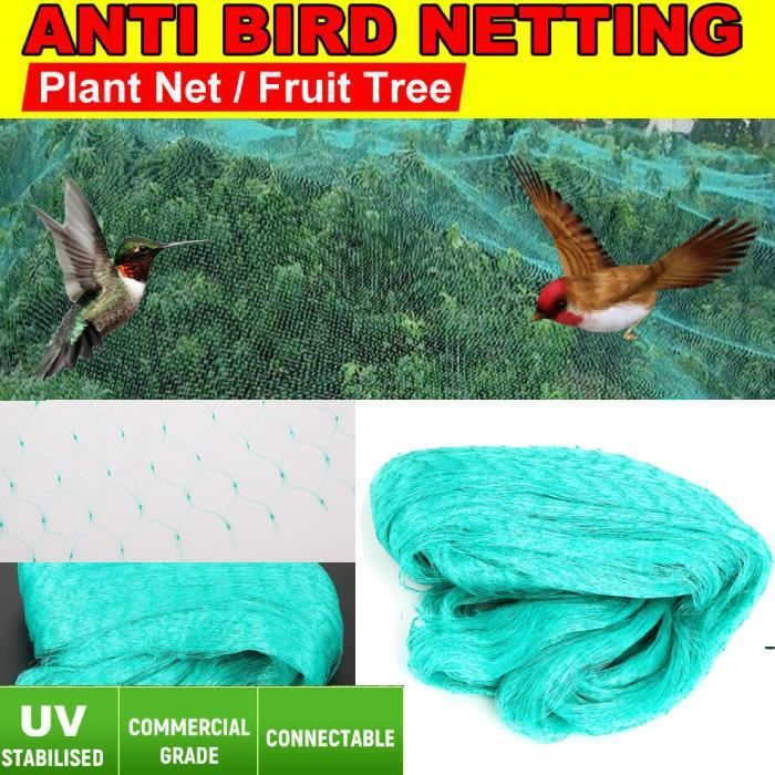 BIRDNET Filet de protection oiseaux PE Vert 2x10m