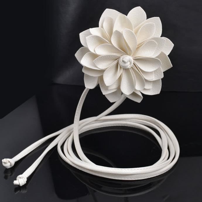 La Mode Lady Qui A Mangé Létirement élastique Large Ceinture En Trois Dimensions Ceinture Wh Ceinture De Fleur Blanche