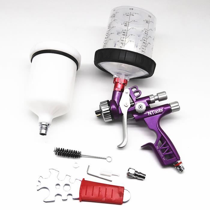 Pistolet à Peinture LVMP Avec Buse 1.3mm Et Pot 600ml - Rouge 110B, Pour Bricolage Auto