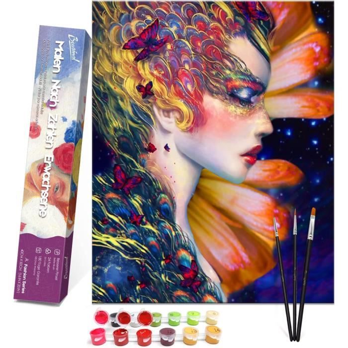 DIY Peinture Par Numéros Adulte Enfant Fleurs Nature Morte Toile