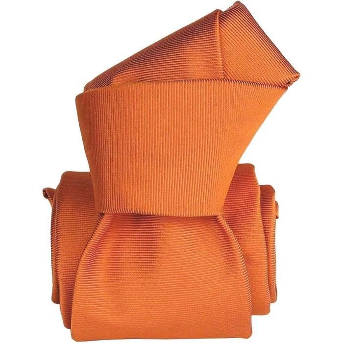 Cravate en jacquard de soie orange cachemire pour homme | Conception raffinée