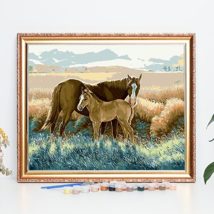 Peinture Numero Adulte 40cm*50cm nature animale Mère et fils des prairies  cadre intérieur [G49] - Cdiscount Beaux-Arts et Loisirs créatifs