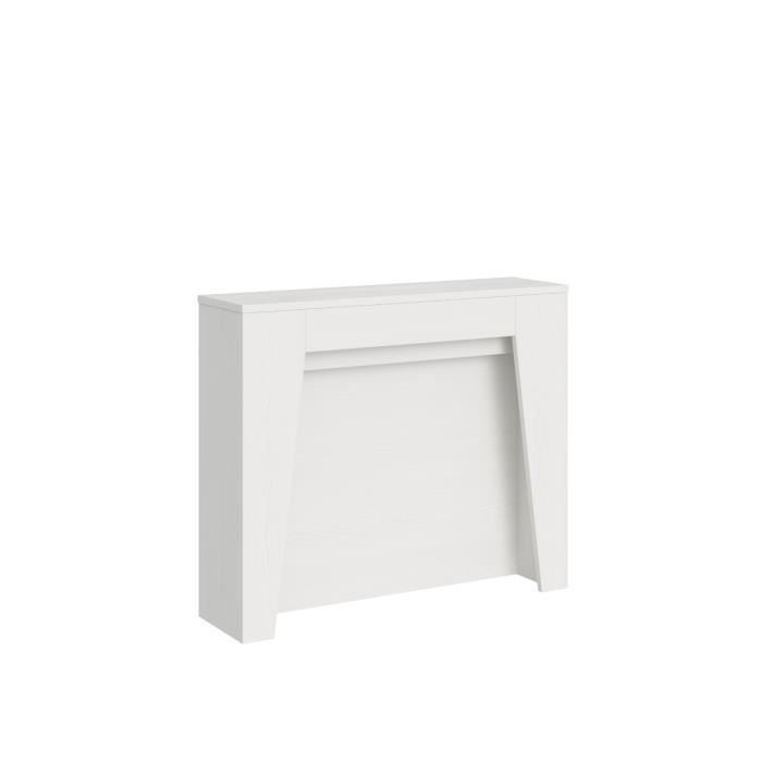Console Extensible 90x25/181 cm Anea Frêne Blanc