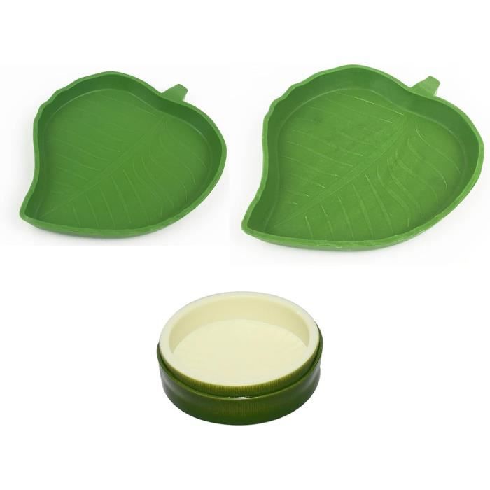3Pcs Bol deau de Nourriture pour ReptilesBol deau de Nourriture pour Reptiles Accessoire Tortue Terrestre