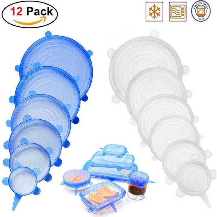Couvercles En Silicone Extensibles – Lot De 24, 6 Tailles (ronds Et Rectangles), Réutilisables, Lavables - 4