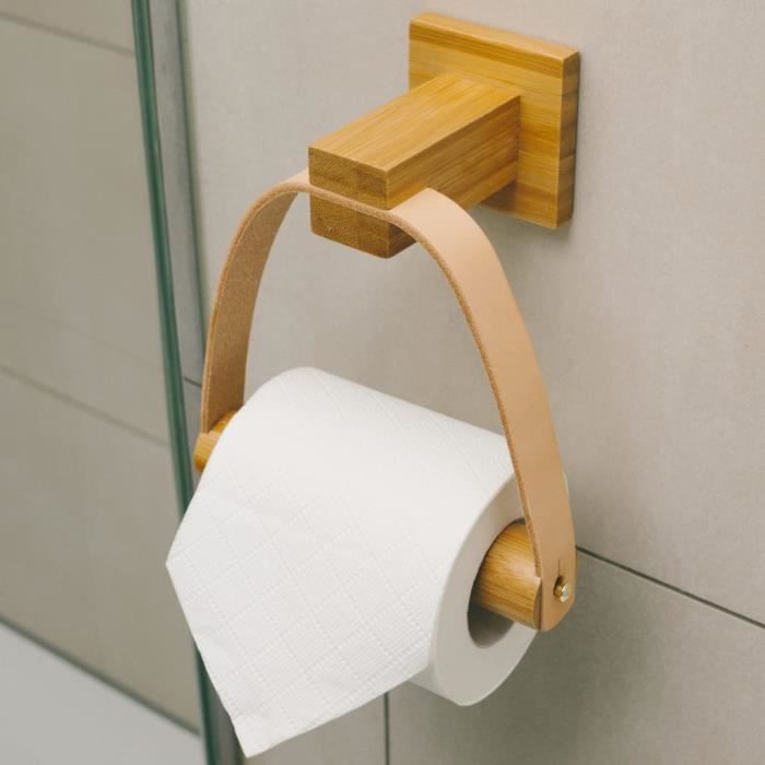 Porte-Rouleau De Papier Toilette Sans Perçage Noir Avec Étagère