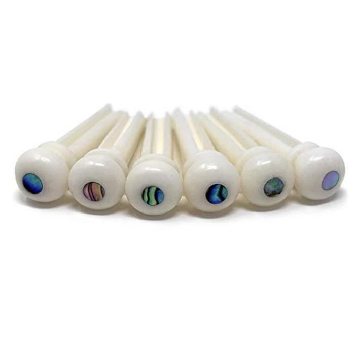 Kit De Broches De Pont De Guitare Avec Extracteur - 6 Broches + 1 Extracteur, Laiton Et Zinc - Pour Guitare Acoustique Et Basse