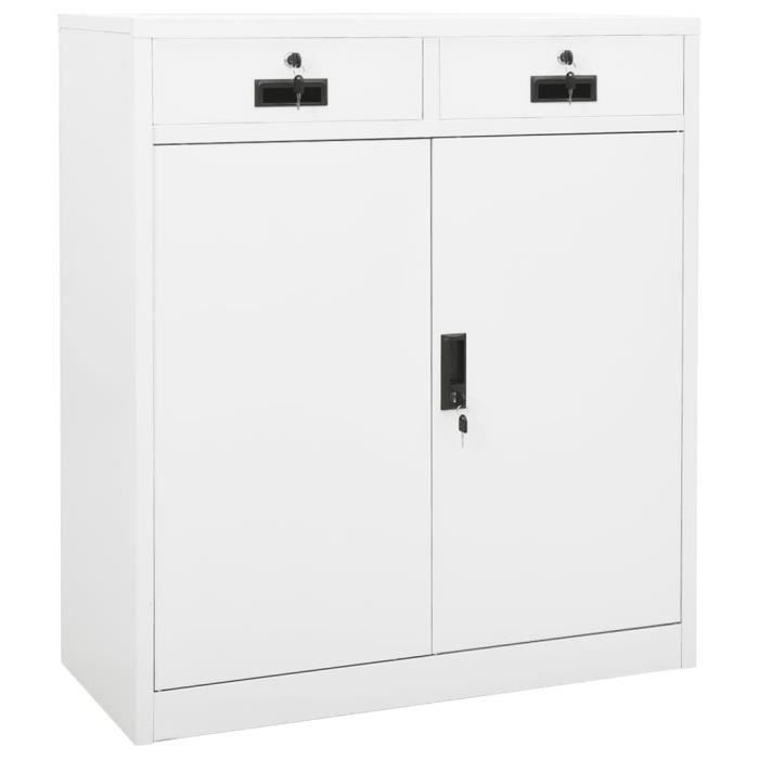 armoire de bureau svp-moderne blanc 90x40x102 cm acier