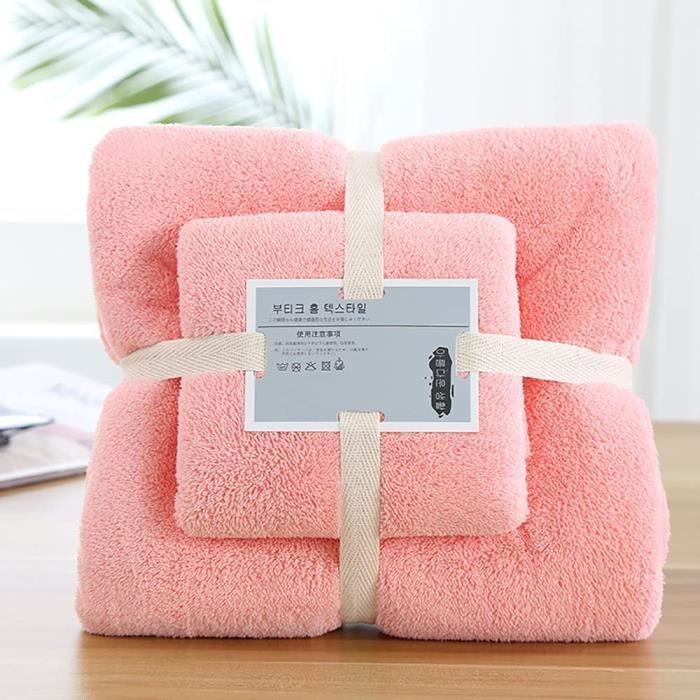 4 Serviettes De Visage Enfant En Velours Corail - 25x50 Cm - Absorbantes Et Réutilisables
